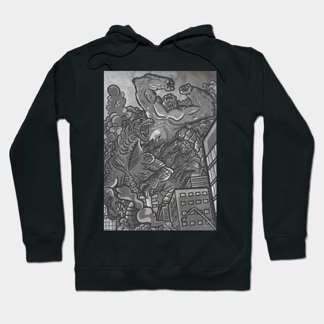 Classic Godzilla vs King Kong Hoodie by Javibuart